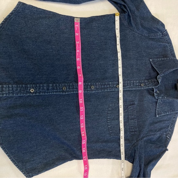 The Limited Women's fitted dark denim shirt - Picture 6 of 8